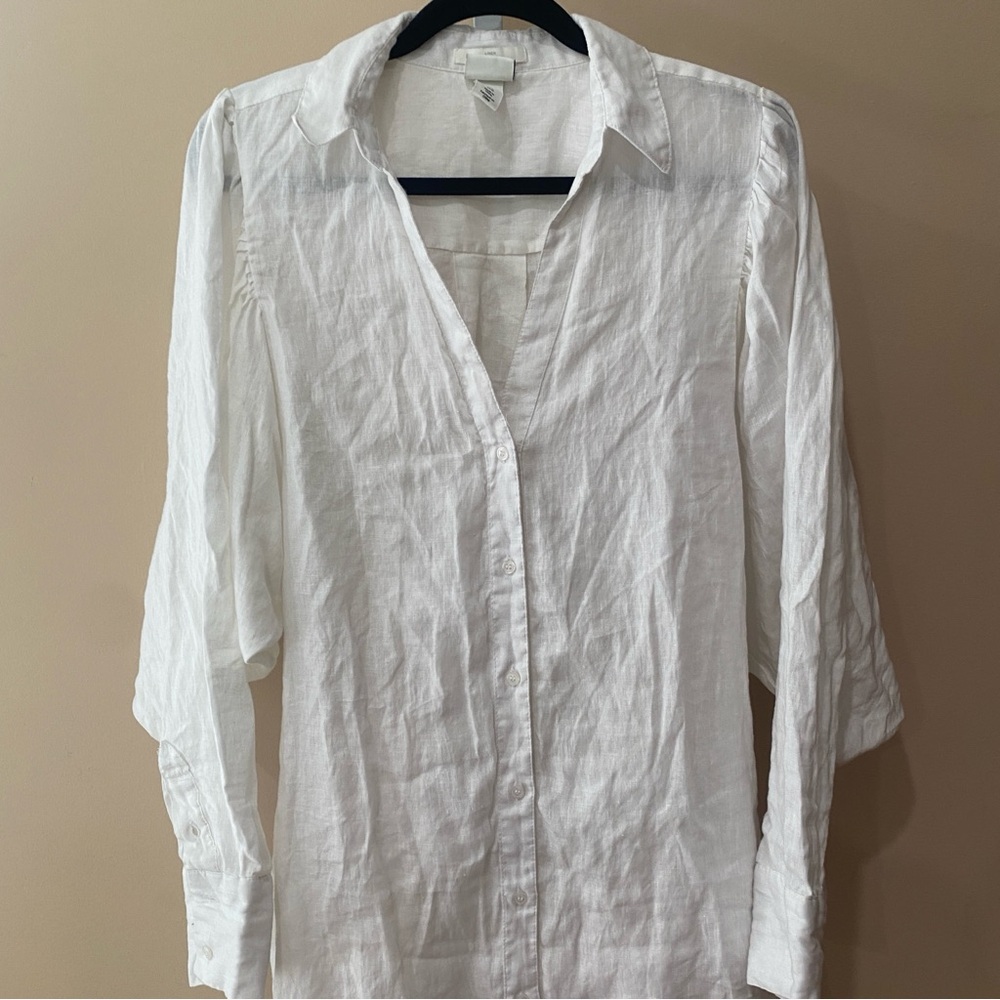 Johanna Ortiz by H&M - Linen White Dress/Shirt m